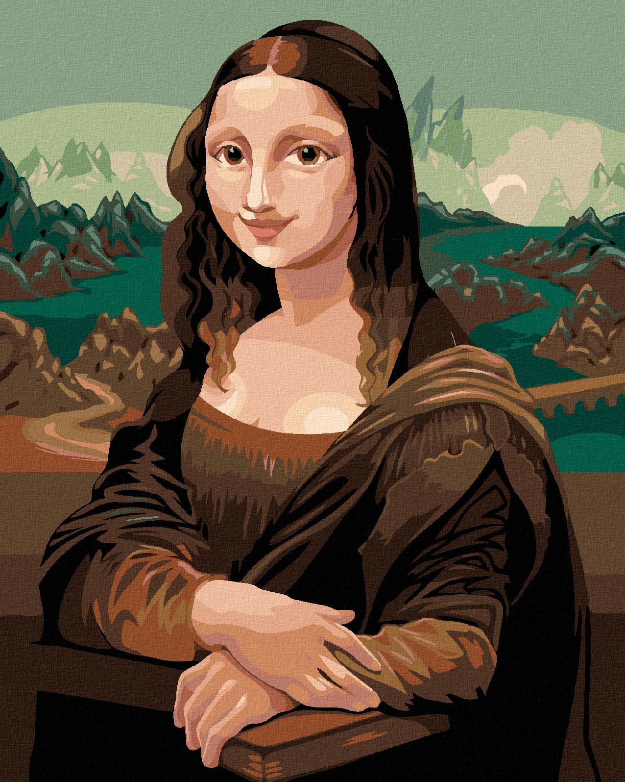 zuty Malování podle čísel - POHÁDKOVÁ MONA LISA - INSPIRACE DA VINCI - Rozměr: 40x50 cm, Rámování: Varianta: bez rámu a bez vypnutí plátna - obrázek 1