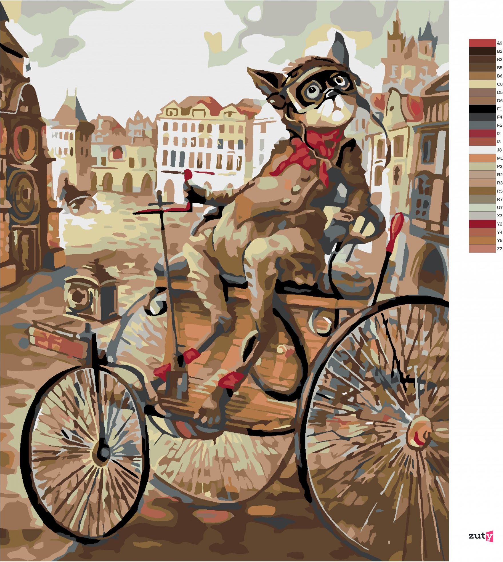 zuty Malování podle čísel - KOCOUR NA TROJKOLE - Rozměr: 40x50 cm, Rámování: Varianta: vypnuté plátno na rám - obrázek 6