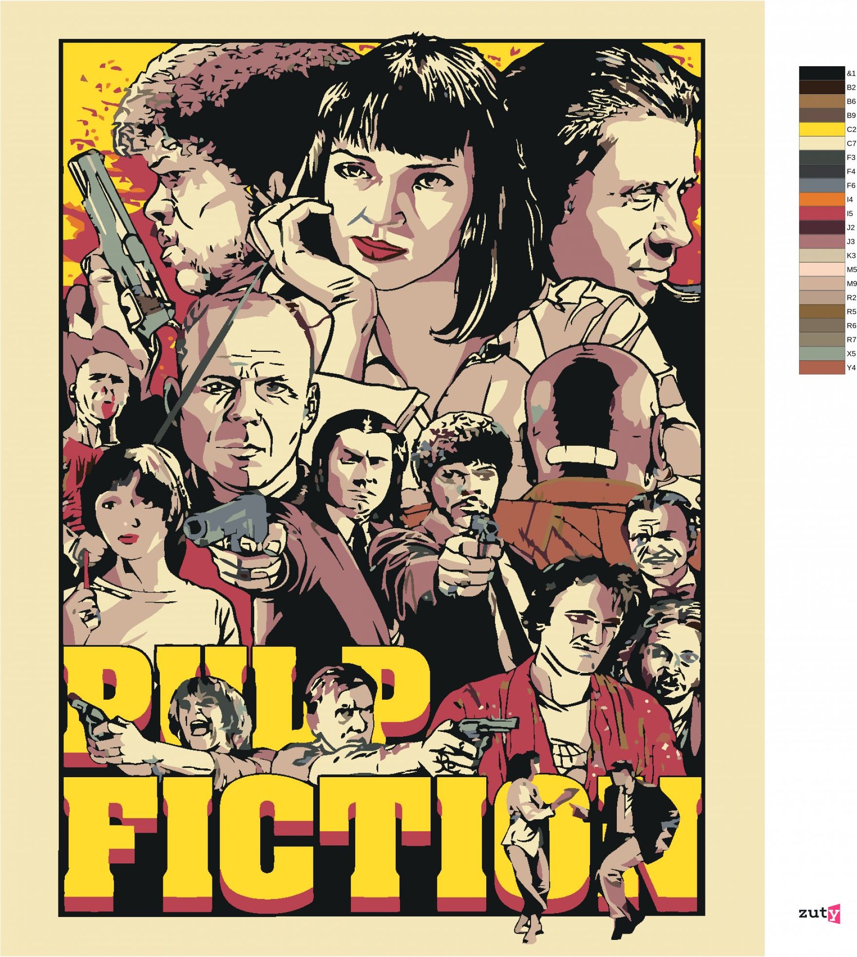 zuty Malování podle čísel - PULP FICTION - Rozměr: 40x50 cm, Rámování: Varianta: vypnuté plátno na rám - obrázek 13