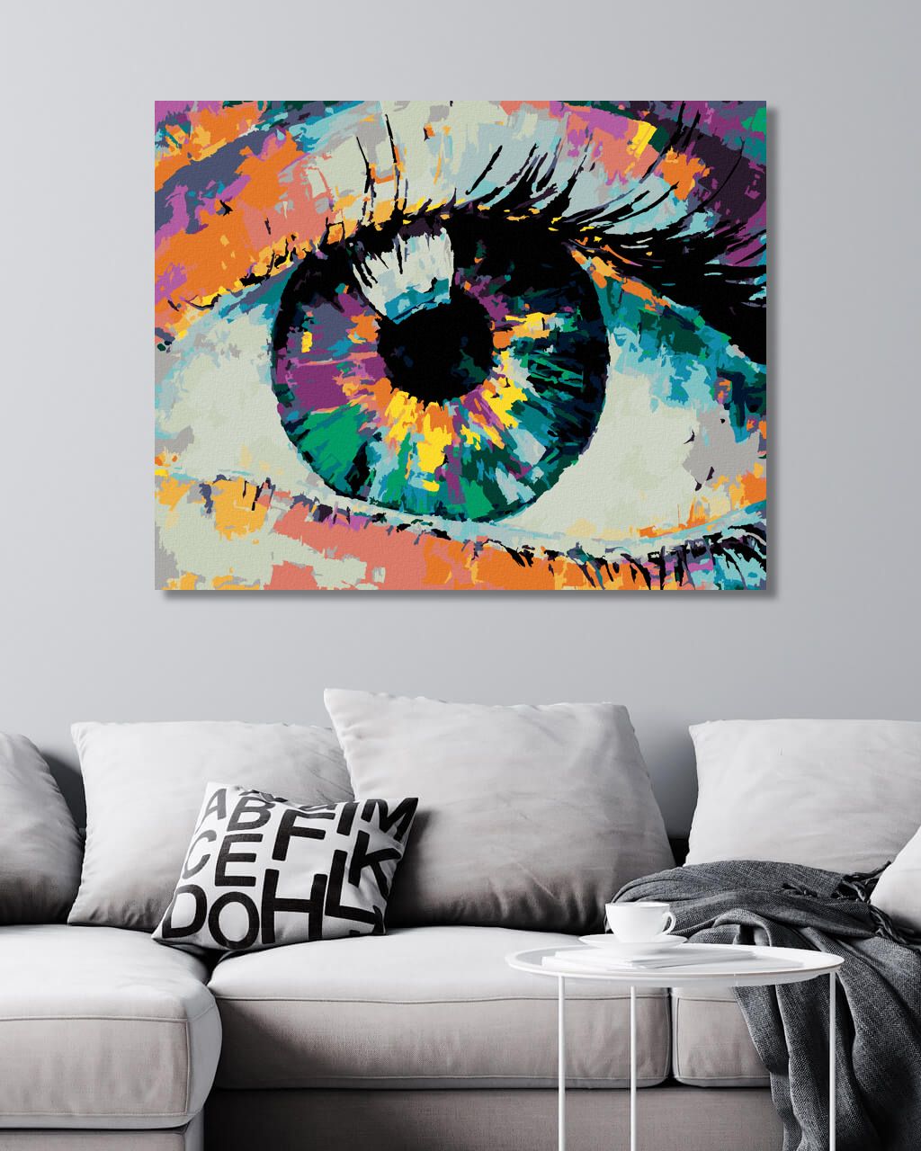 zuty Malování podle čísel - BAREVNÉ LIDSKÉ OKO - Rozměr: 40x50 cm, Rámování: Varianta: vypnuté plátno na rám - obrázek 4