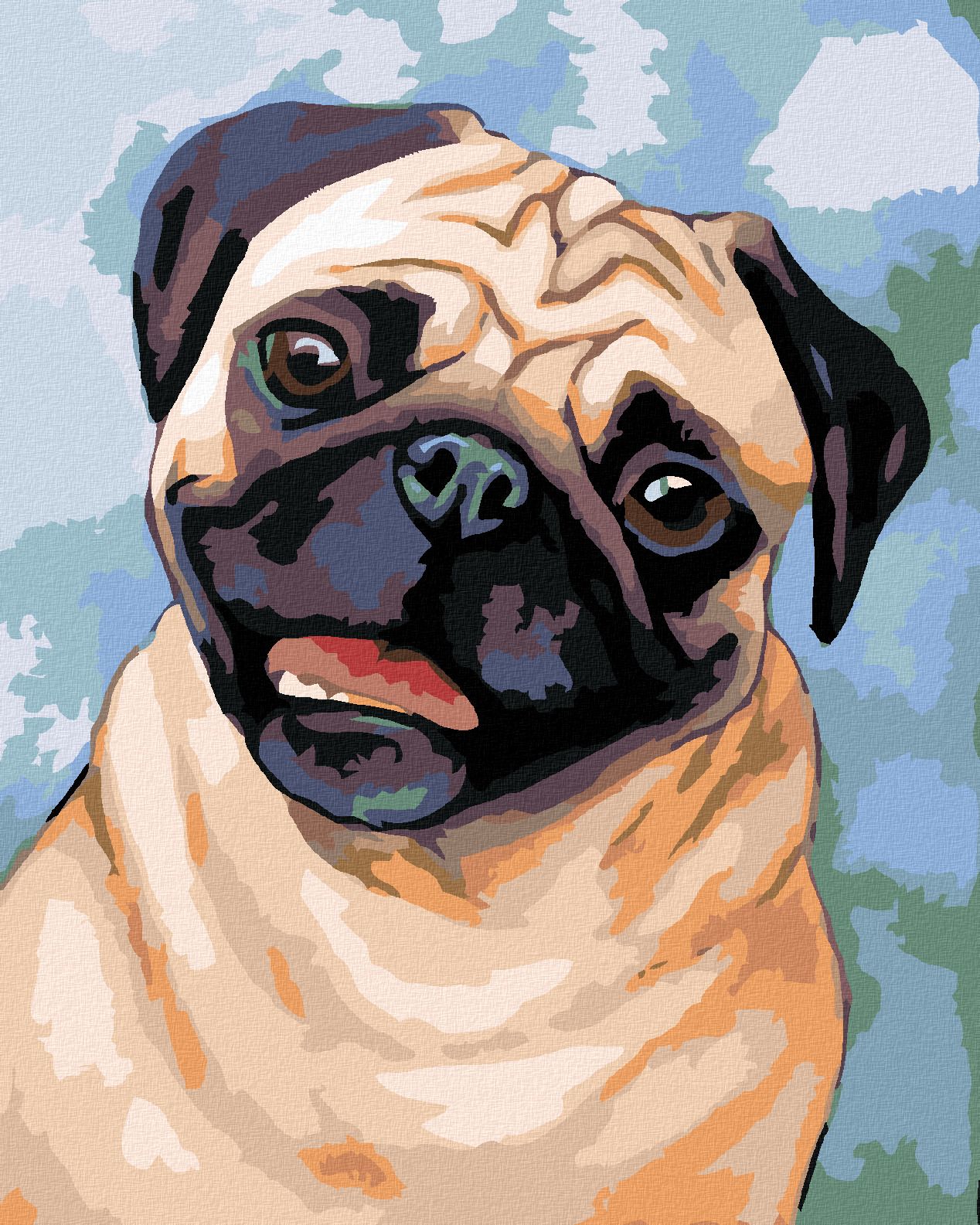 zuty Malování podle čísel - HNĚDÝ MOPS - Rozměr: 40x50 cm, Rámování: Varianta: vypnuté plátno na rám - obrázek 1