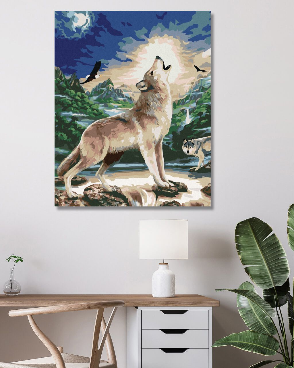 zuty Malování podle čísel - VYJÍCÍ VLK (HOWARD ROBINSON) - Rozměr: 40x50 cm, Rámování: Varianta: vypnuté plátno na rám - obrázek 6
