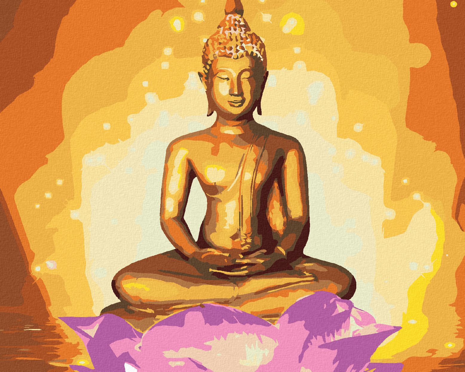 zuty Malování podle čísel - BUDDHA V LOTOSU II - Rozměr: 40x50 cm, Rámování: Varianta: vypnuté plátno na rám - obrázek 1