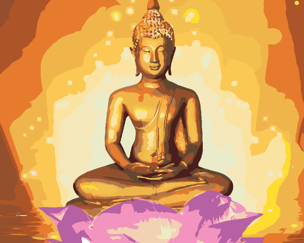 zuty Malování podle čísel - BUDDHA V LOTOSU II - Rozměr: 40x50 cm, Rámování: Varianta: vypnuté plátno na rám - obrázek 6
