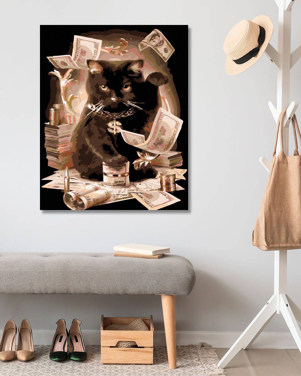 zuty Malování podle čísel - ČERNÁ KOČKA - Rozměr: 40x50 cm, Rámování: Varianta: bez rámu a bez vypnutí plátna - obrázek 8