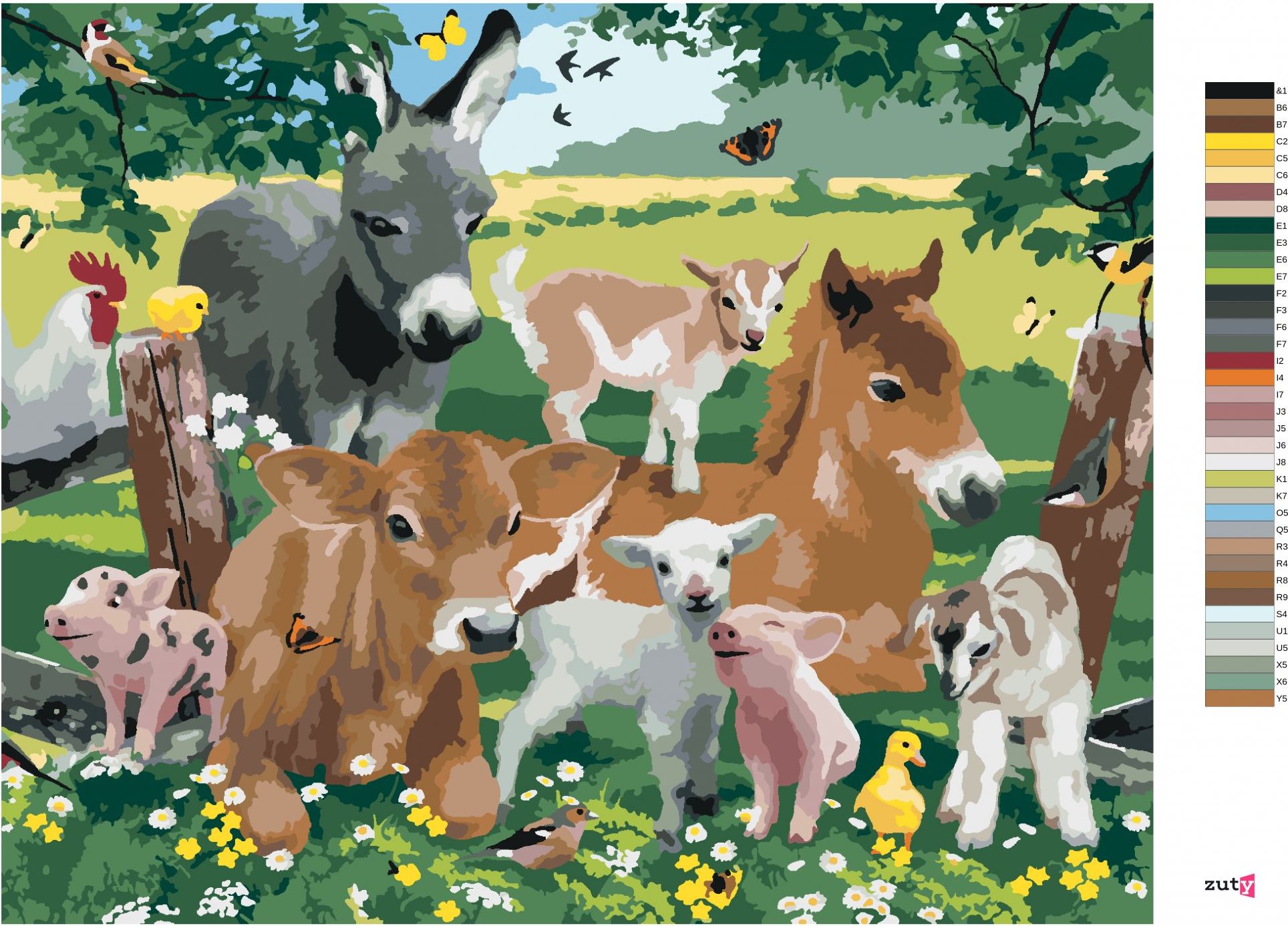 zuty Malování podle čísel - ZVÍŘATA NA FARMĚ (HOWARD ROBINSON) - Rozměr: 40x50 cm, Rámování: Varianta: vypnuté plátno na rám - obrázek 8
