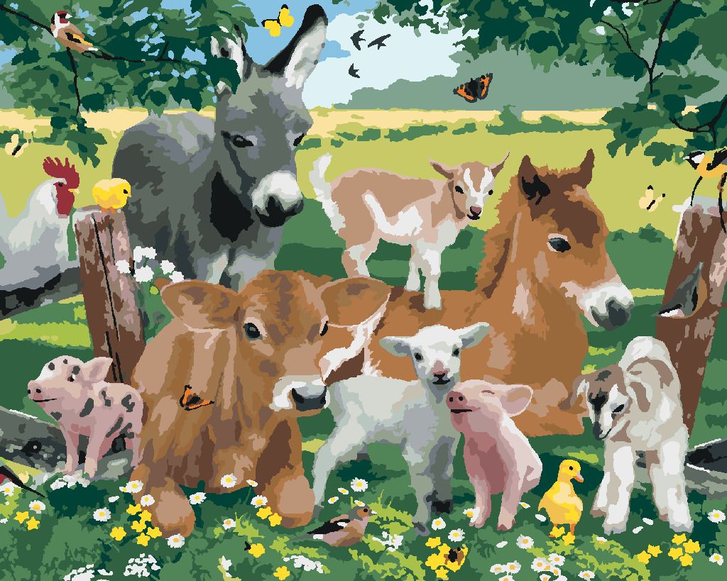 zuty Malování podle čísel - ZVÍŘATA NA FARMĚ (HOWARD ROBINSON) - Rozměr: 40x50 cm, Rámování: Varianta: vypnuté plátno na rám - obrázek 9