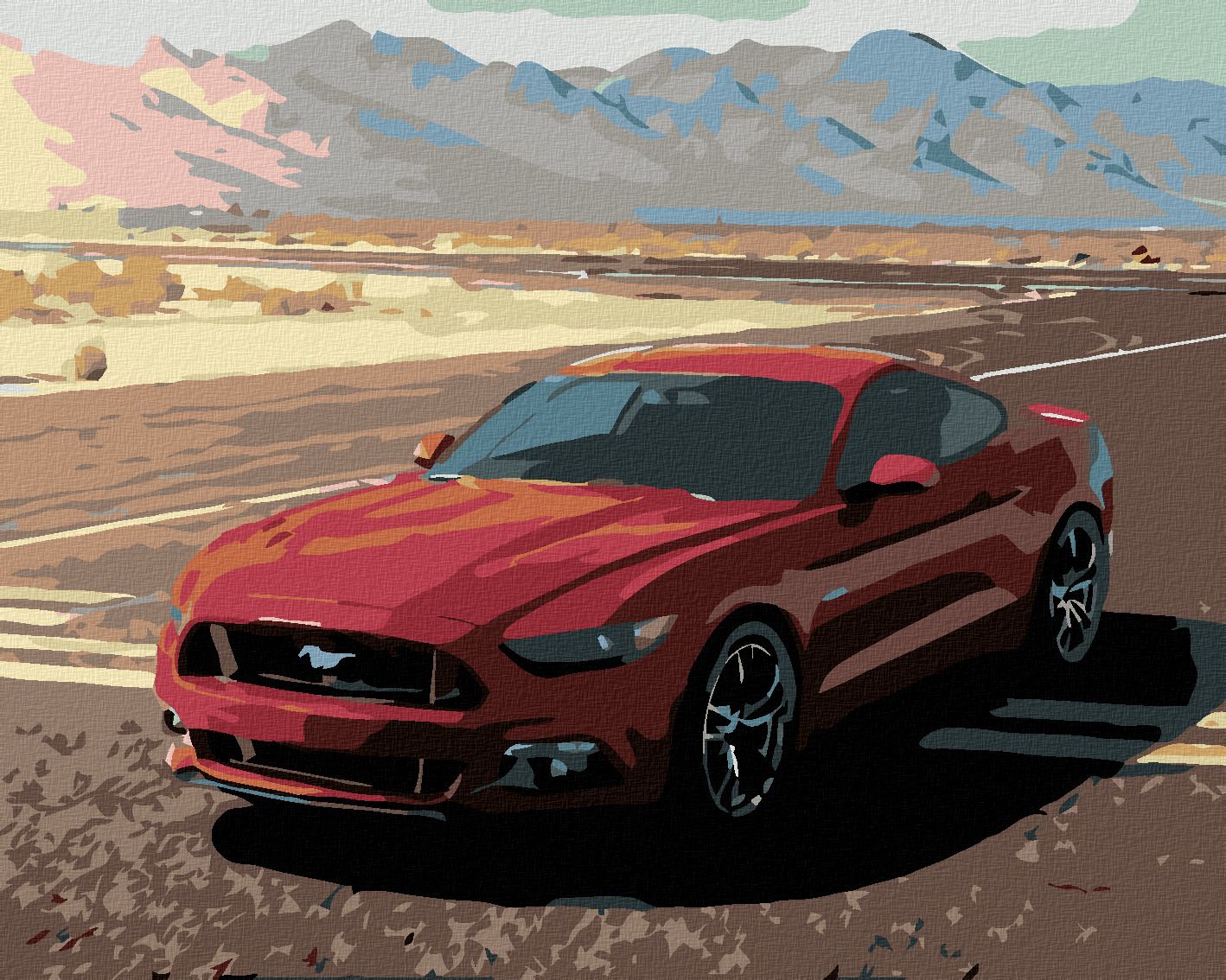 zuty Malování podle čísel - MUSTANG - Rozměr: 40x50 cm, Rámování: Varianta: vypnuté plátno na rám - obrázek 1