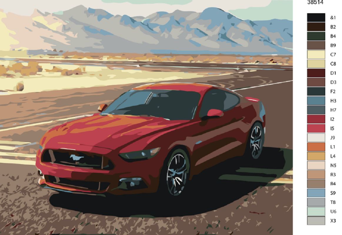 zuty Malování podle čísel - MUSTANG - Rozměr: 40x50 cm, Rámování: Varianta: vypnuté plátno na rám - obrázek 3
