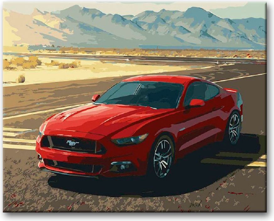 zuty Malování podle čísel - MUSTANG - Rozměr: 40x50 cm, Rámování: Varianta: vypnuté plátno na rám - obrázek 6