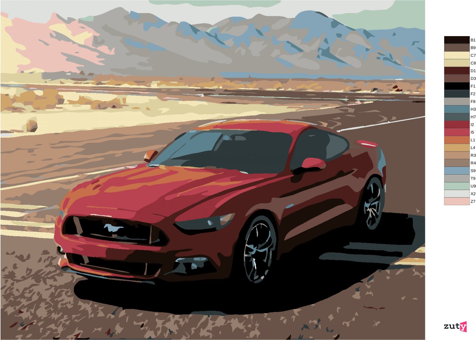 zuty Malování podle čísel - MUSTANG - Rozměr: 40x50 cm, Rámování: Varianta: vypnuté plátno na rám - obrázek 17