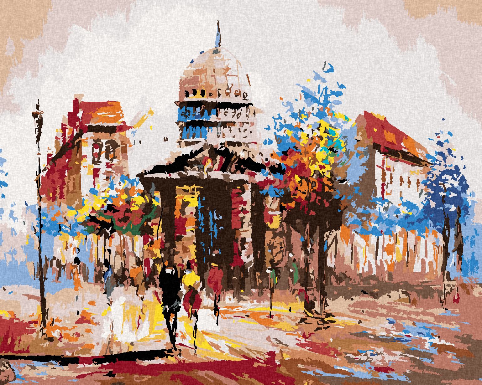 zuty Malování podle čísel - POHLED NA KRAJ BLOKU V PAŘÍŽI - Rozměr: 40x50 cm, Rámování: Varianta: vypnuté plátno na rám - obrázek 1