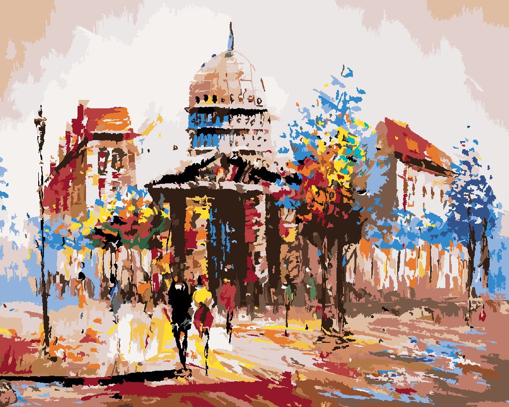zuty Malování podle čísel - POHLED NA KRAJ BLOKU V PAŘÍŽI - Rozměr: 40x50 cm, Rámování: Varianta: vypnuté plátno na rám - obrázek 3