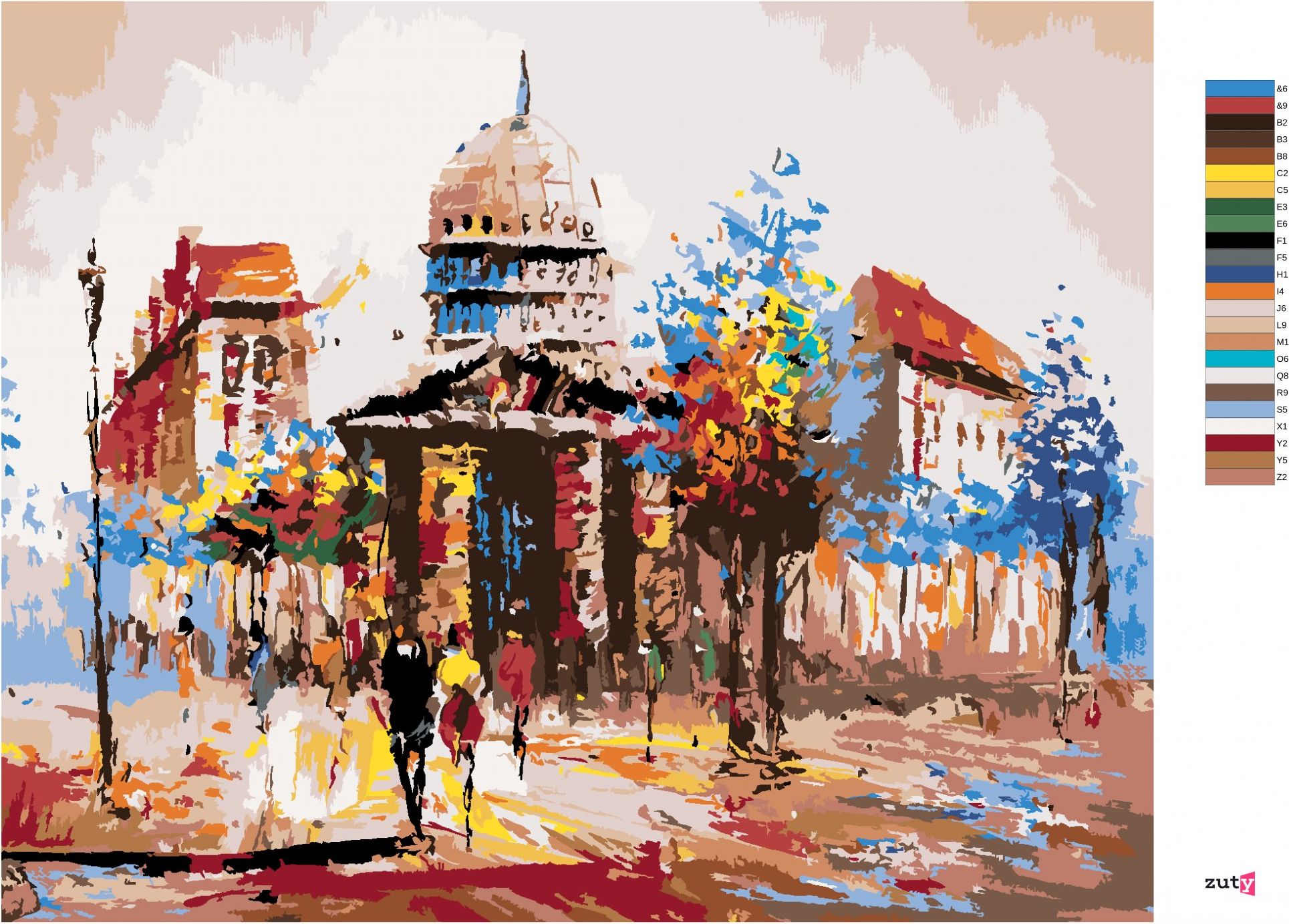 zuty Malování podle čísel - POHLED NA KRAJ BLOKU V PAŘÍŽI - Rozměr: 40x50 cm, Rámování: Varianta: vypnuté plátno na rám - obrázek 10