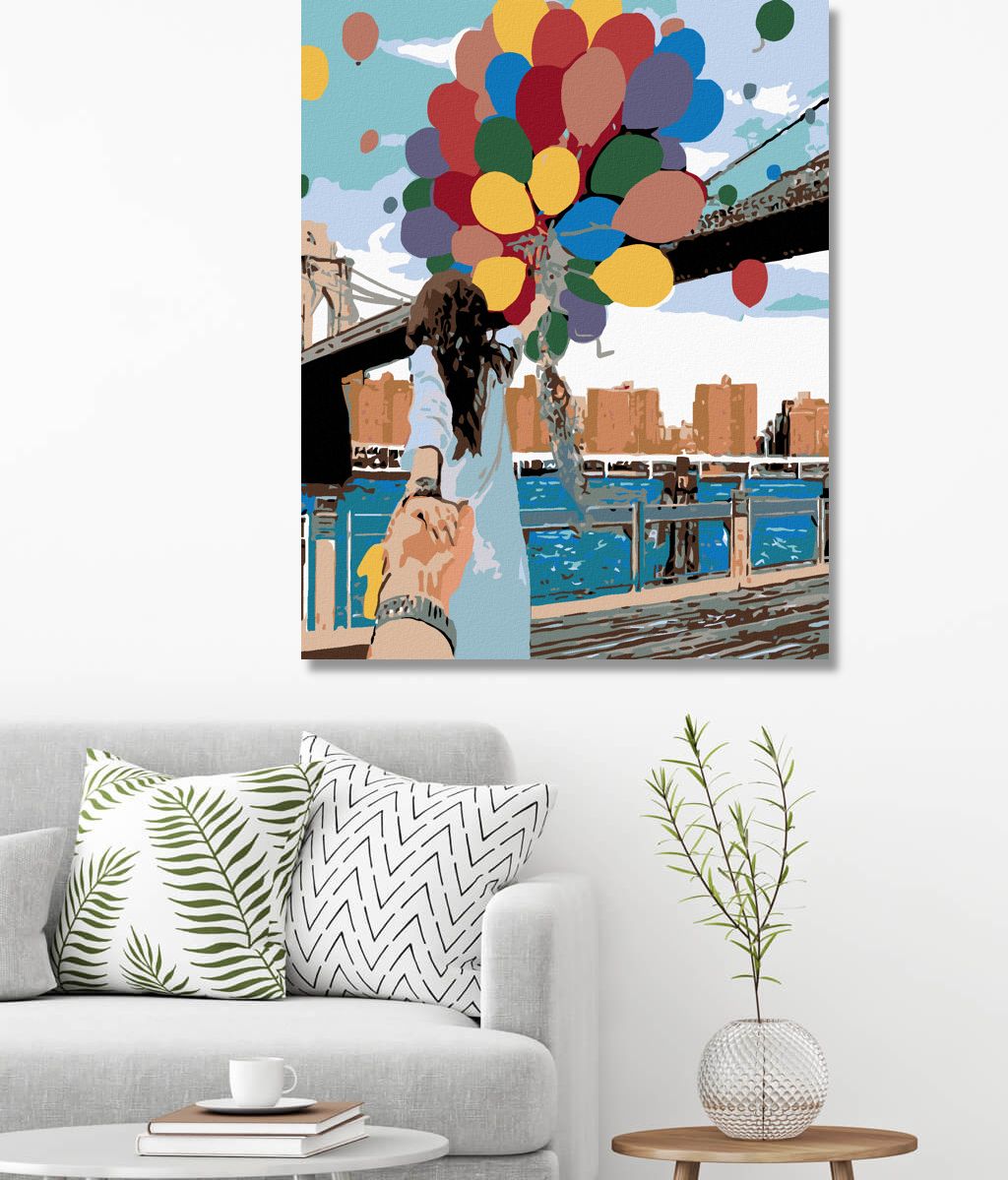 zuty Malování podle čísel - POUŠTĚNÍ BALÓNKŮ - Rozměr: 40x50 cm, Rámování: Varianta: bez rámu a bez vypnutí plátna - obrázek 4