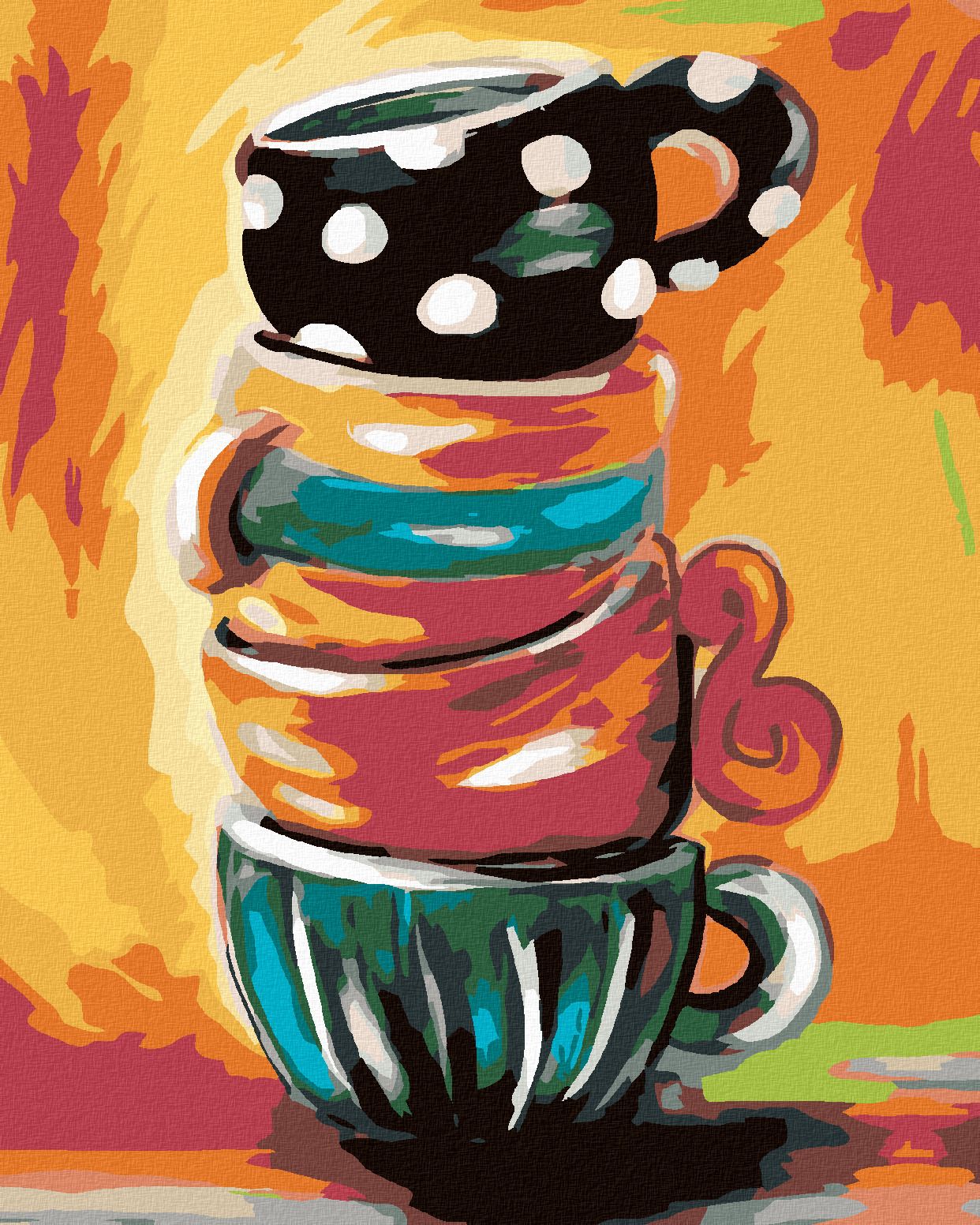 zuty Malování podle čísel - MALOVANÉ HRNKY - Rozměr: 40x50 cm, Rámování: Varianta: vypnuté plátno na rám - obrázek 1