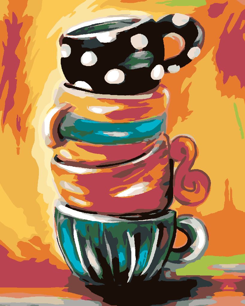 zuty Malování podle čísel - MALOVANÉ HRNKY - Rozměr: 40x50 cm, Rámování: Varianta: vypnuté plátno na rám - obrázek 3