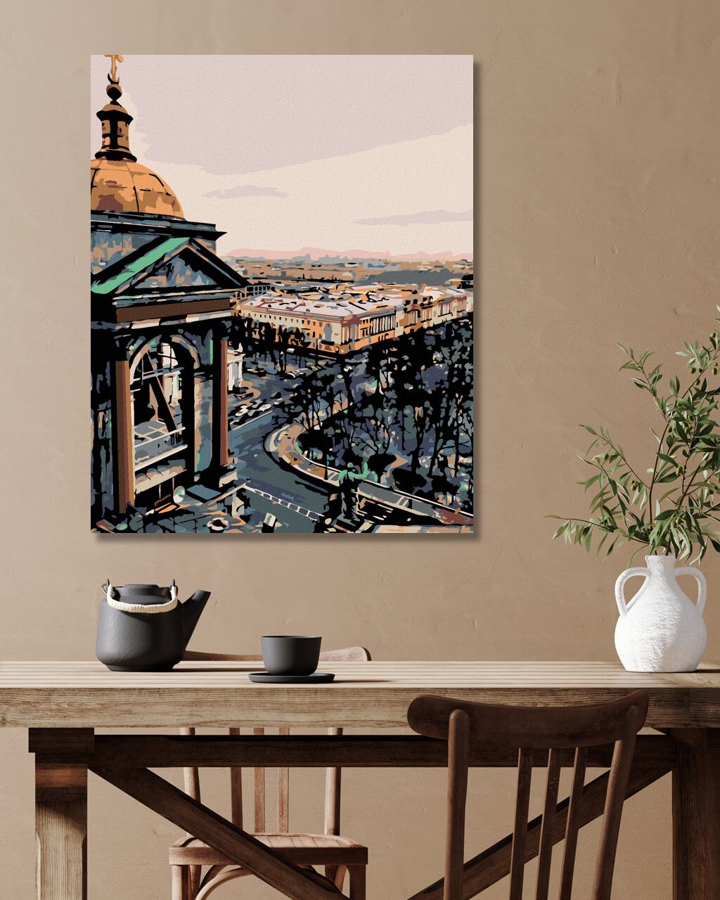 zuty Malování podle čísel - VÝHLED NA MĚSTO - Rozměr: 40x50 cm, Rámování: Varianta: bez rámu a bez vypnutí plátna - obrázek 5
