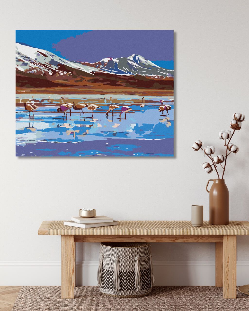 zuty Malování podle čísel - JEZERO S PLAMEŇÁKY - Rozměr: 40x50 cm, Rámování: Varianta: vypnuté plátno na rám - obrázek 6