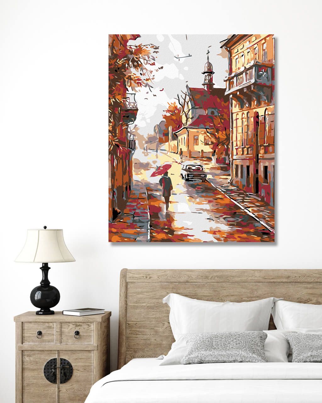 zuty Malování podle čísel - PODZIMNÍ ULICE NA KONCI MĚSTA - Rozměr: 40x50 cm, Rámování: Varianta: bez rámu a bez vypnutí plátna - obrázek 5