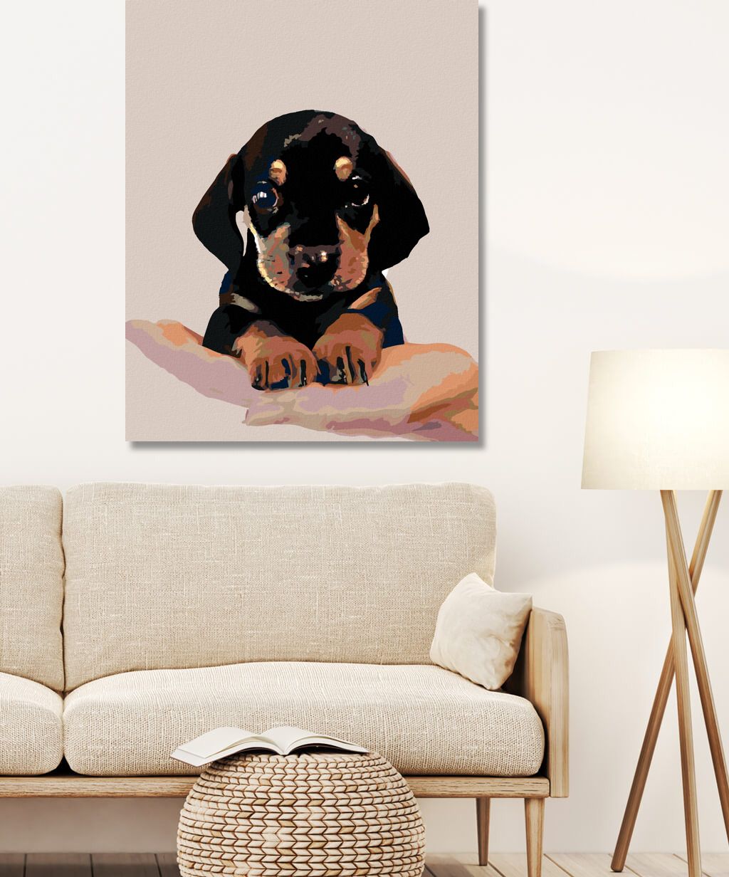 zuty Malování podle čísel - ŠTĚNĚ KRÁTKOSRSTÉHO JEZEVČÍKA - Rozměr: 40x50 cm, Rámování: Varianta: vypnuté plátno na rám - obrázek 7