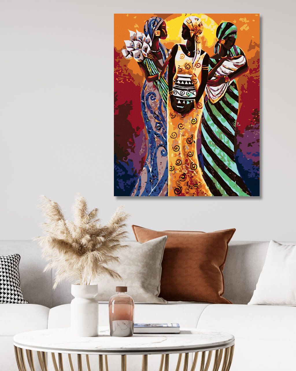 zuty Malování podle čísel - TŘI AFRICKÉ ŽENY - Rozměr: 40x50 cm, Rámování: Varianta: bez rámu a bez vypnutí plátna - obrázek 3