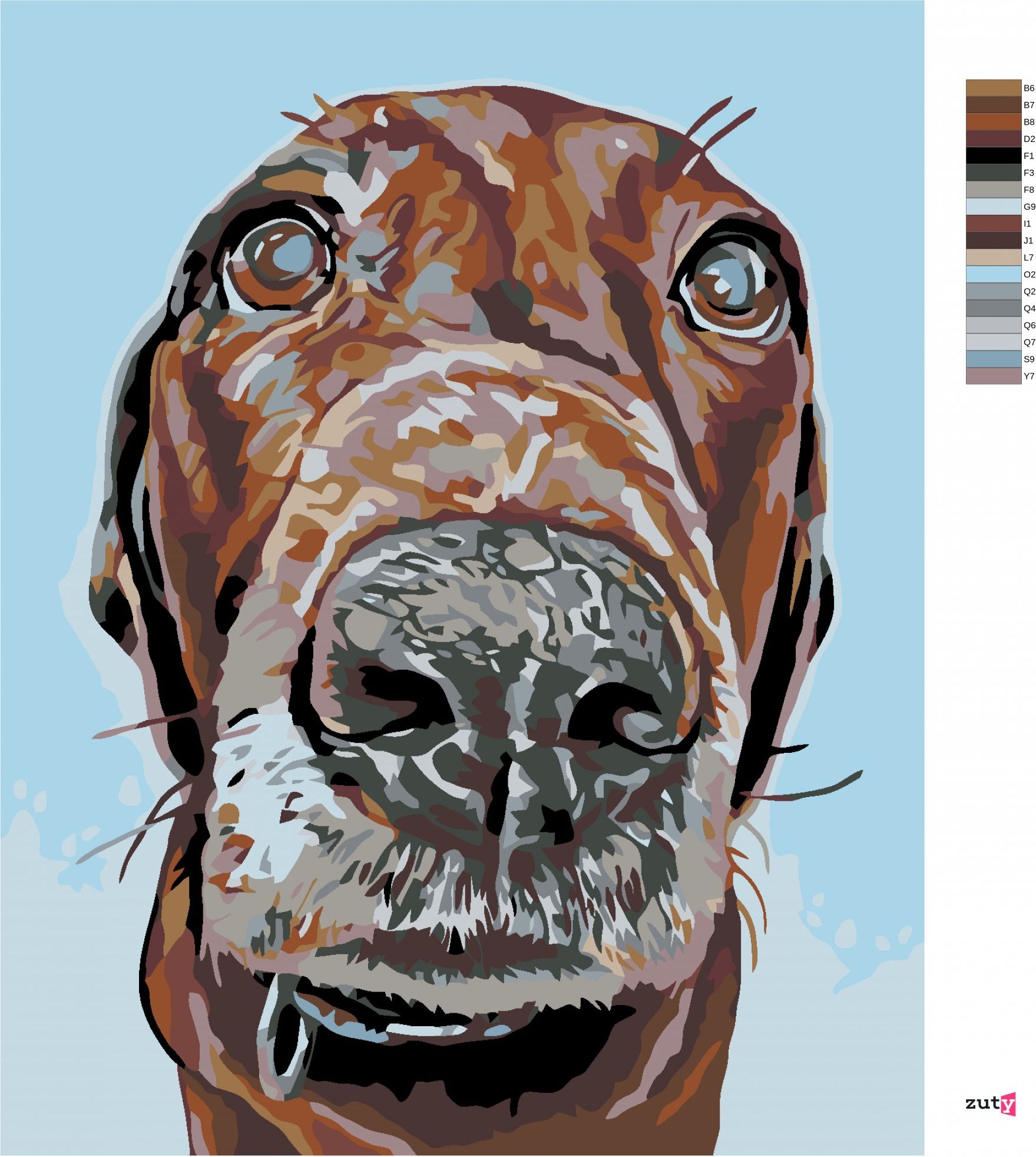 zuty Malování podle čísel - PES S VELKÝM ČUMÁČKEM - Rozměr: 40x50 cm, Rámování: Varianta: bez rámu a bez vypnutí plátna - obrázek 14