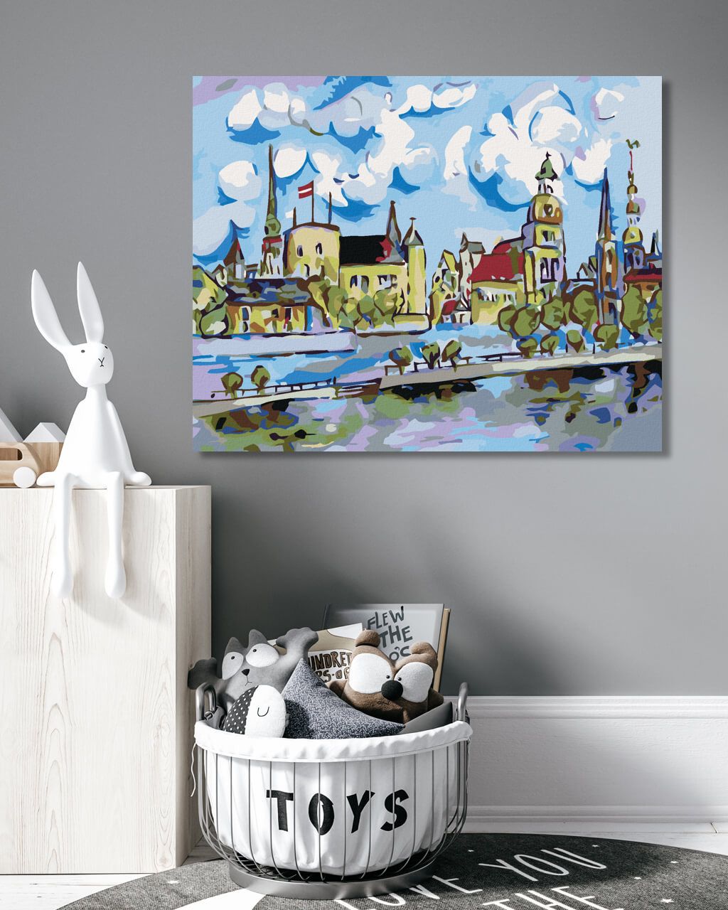 zuty Malování podle čísel - CESTA K MĚSTU - Rozměr: 40x50 cm, Rámování: Varianta: vypnuté plátno na rám - obrázek 2