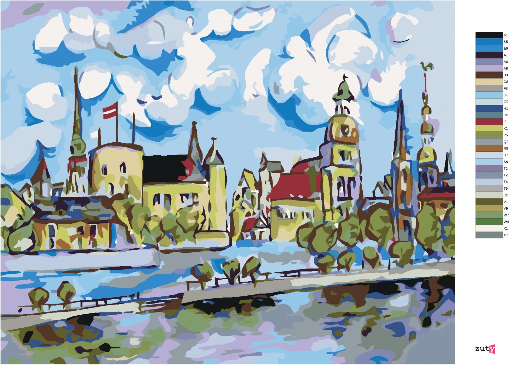 zuty Malování podle čísel - CESTA K MĚSTU - Rozměr: 40x50 cm, Rámování: Varianta: vypnuté plátno na rám - obrázek 6