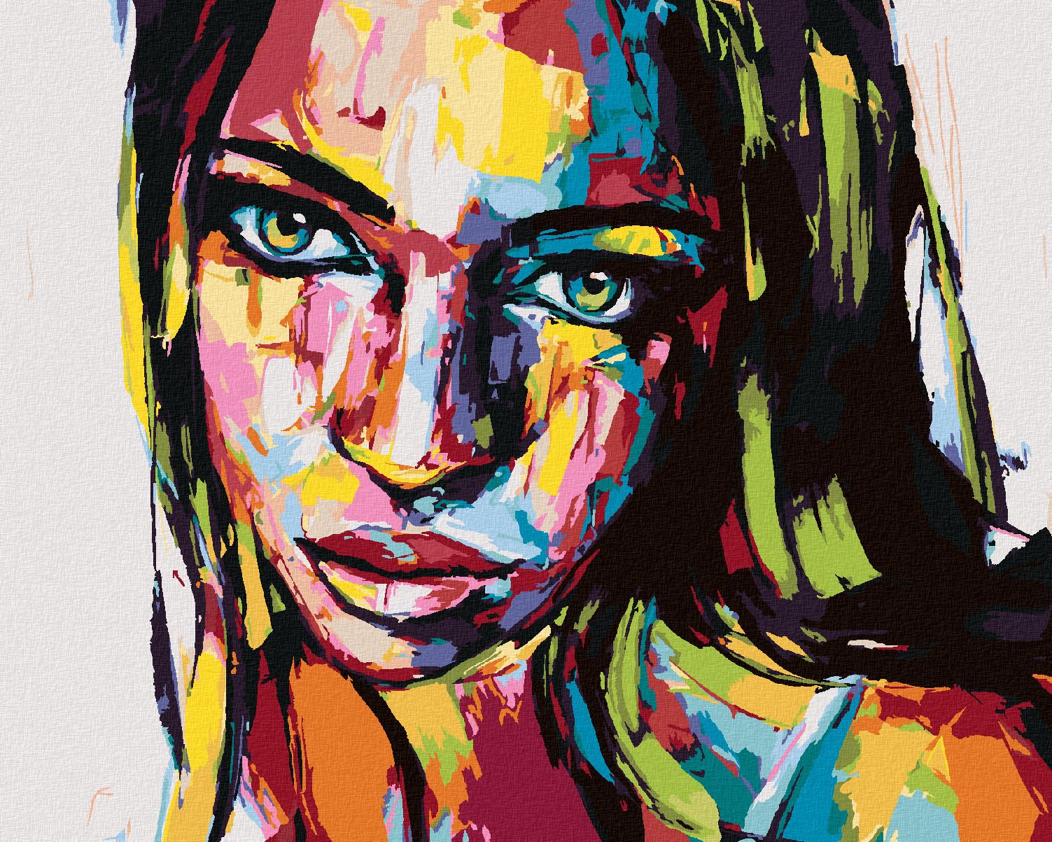 zuty Malování podle čísel - PORTRÉT BAREVNÁ ŽENA III - Rozměr: 40x50 cm, Rámování: Varianta: bez rámu a bez vypnutí plátna - obrázek 1