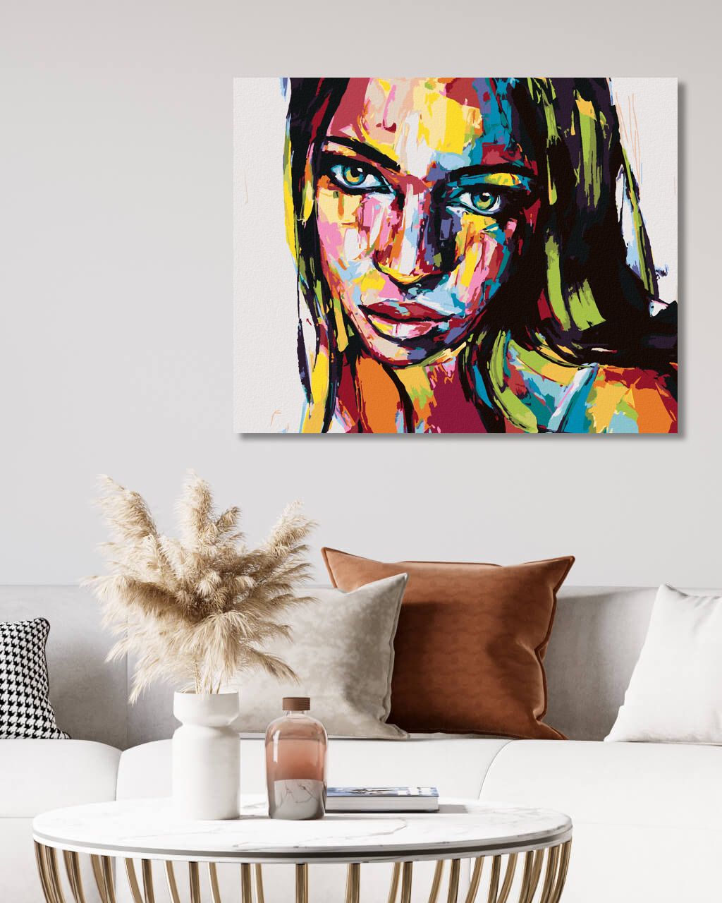 zuty Malování podle čísel - PORTRÉT BAREVNÁ ŽENA III - Rozměr: 40x50 cm, Rámování: Varianta: bez rámu a bez vypnutí plátna - obrázek 2