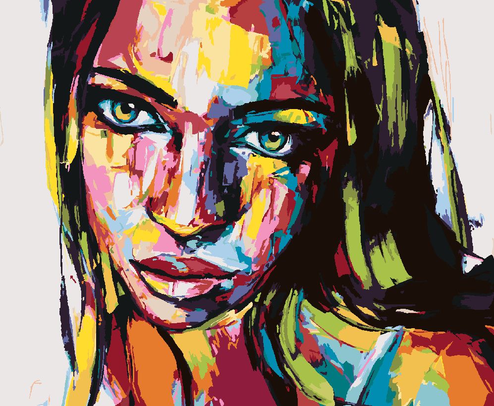 zuty Malování podle čísel - PORTRÉT BAREVNÁ ŽENA III - Rozměr: 40x50 cm, Rámování: Varianta: bez rámu a bez vypnutí plátna - obrázek 3