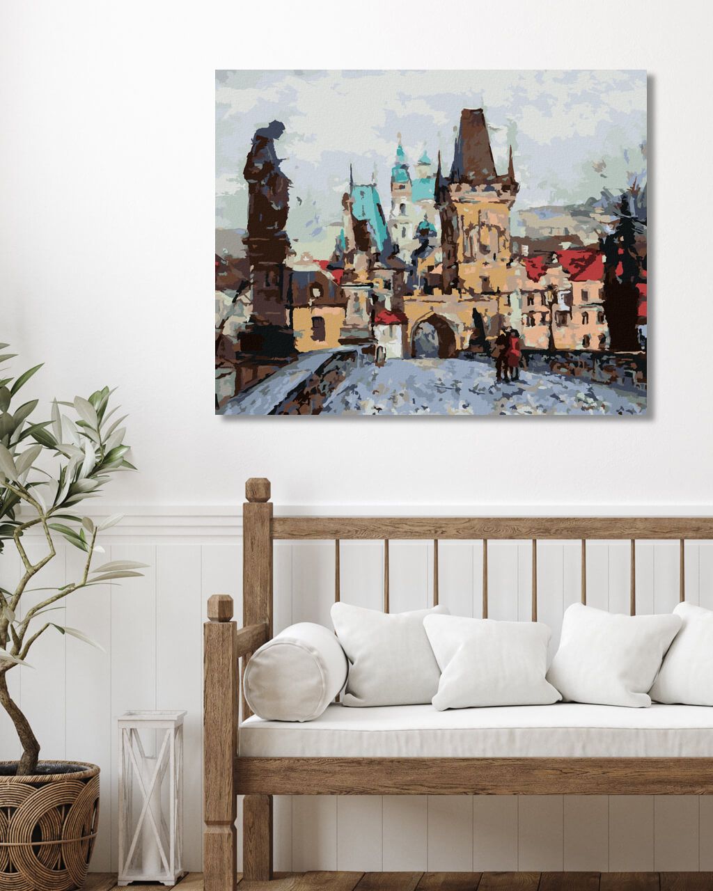 zuty Malování podle čísel - KARLŮV MOST NA PODZIM - Rozměr: 40x50 cm, Rámování: Varianta: bez rámu a bez vypnutí plátna - obrázek 2