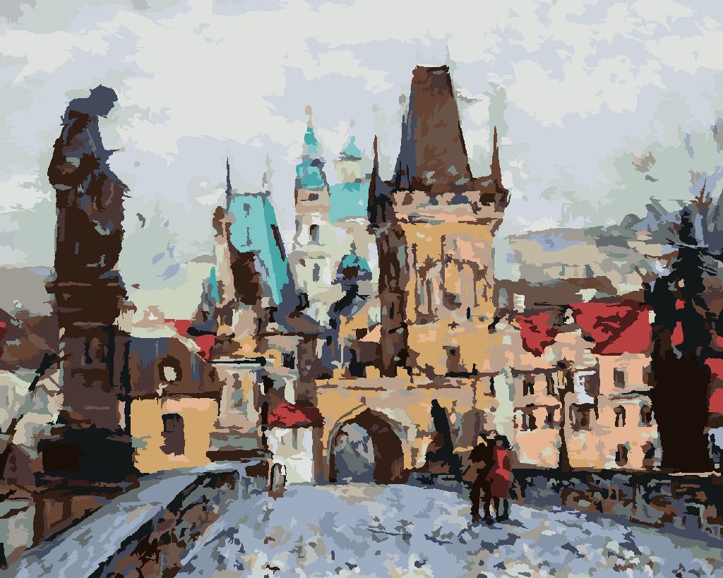 zuty Malování podle čísel - KARLŮV MOST NA PODZIM - Rozměr: 40x50 cm, Rámování: Varianta: bez rámu a bez vypnutí plátna - obrázek 8