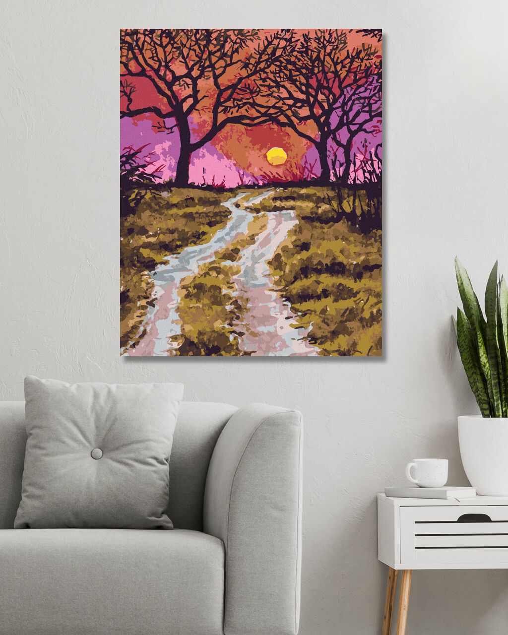 zuty Malování podle čísel - CESTIČKA NA PODZIM A ZÁPAD SLUNCE - Rozměr: 40x50 cm, Rámování: Varianta: bez rámu a bez vypnutí plátna - obrázek 9