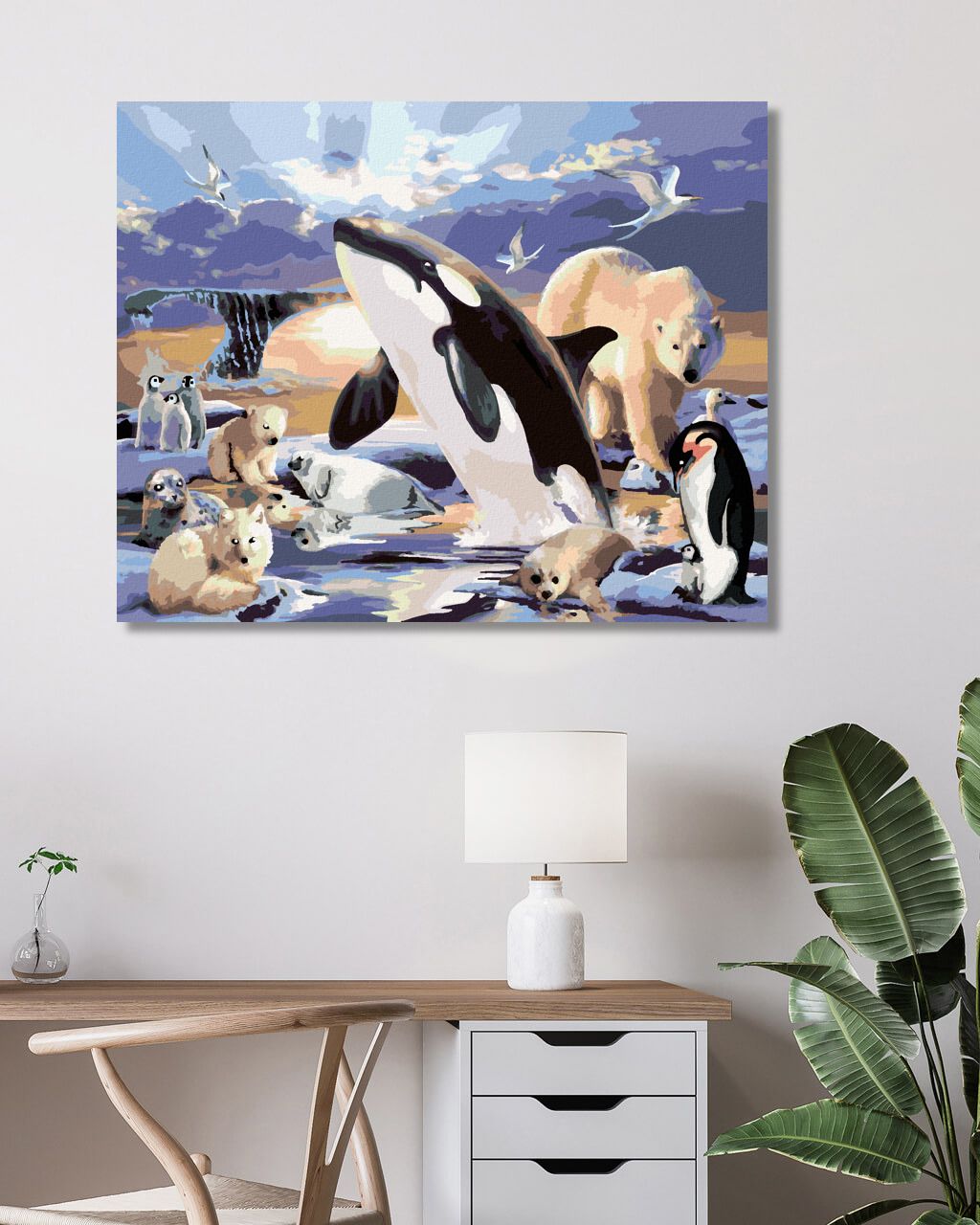 zuty Malování podle čísel - ZVÍŘATA V POLÁRNÍM KRÁLOVSTVÍ (HOWARD ROBINSON) - Rozměr: 40x50 cm, Rámování: Varianta: vypnuté plátno na rám - obrázek 9