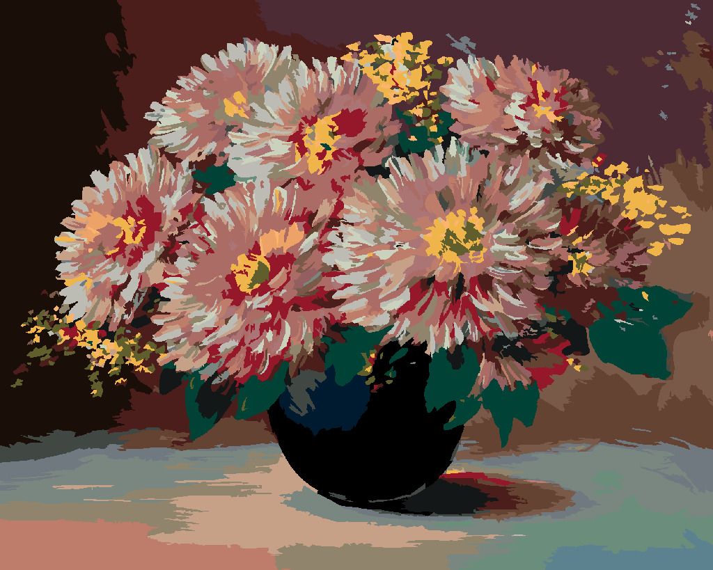 zuty Malování podle čísel - KVĚTINY V ČERNÉ VÁZE - Rozměr: 40x50 cm, Rámování: Varianta: vypnuté plátno na rám - obrázek 7