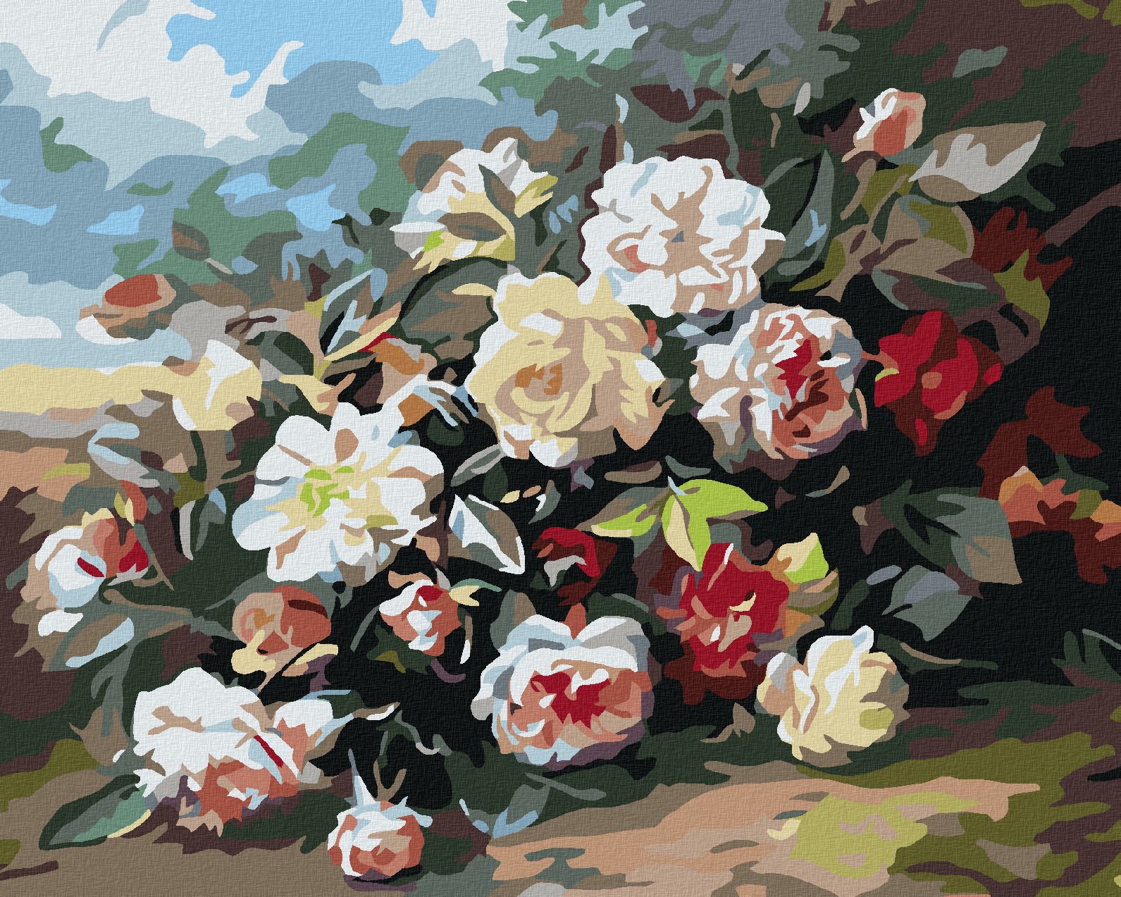zuty Malování podle čísel - PLANÉ RŮŽE - Rozměr: 40x50 cm, Rámování: Varianta: vypnuté plátno na rám - obrázek 1