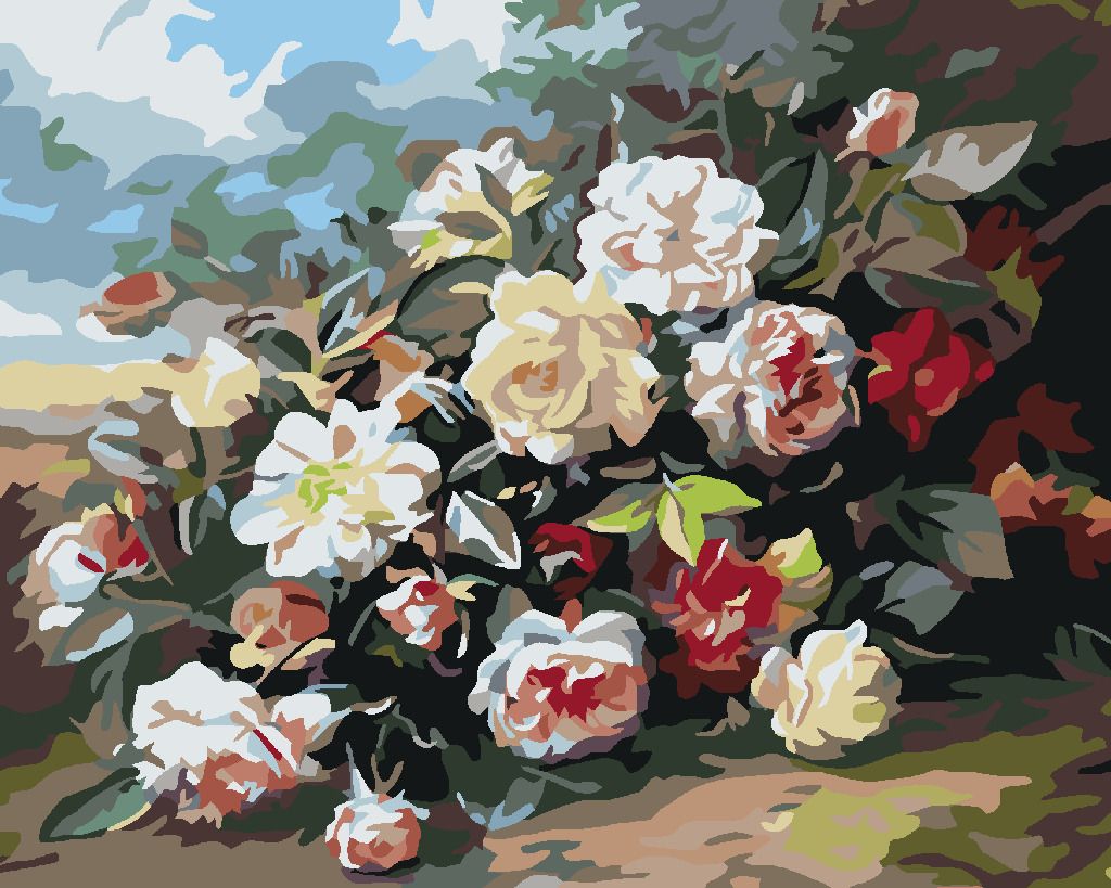 zuty Malování podle čísel - PLANÉ RŮŽE - Rozměr: 40x50 cm, Rámování: Varianta: vypnuté plátno na rám - obrázek 6