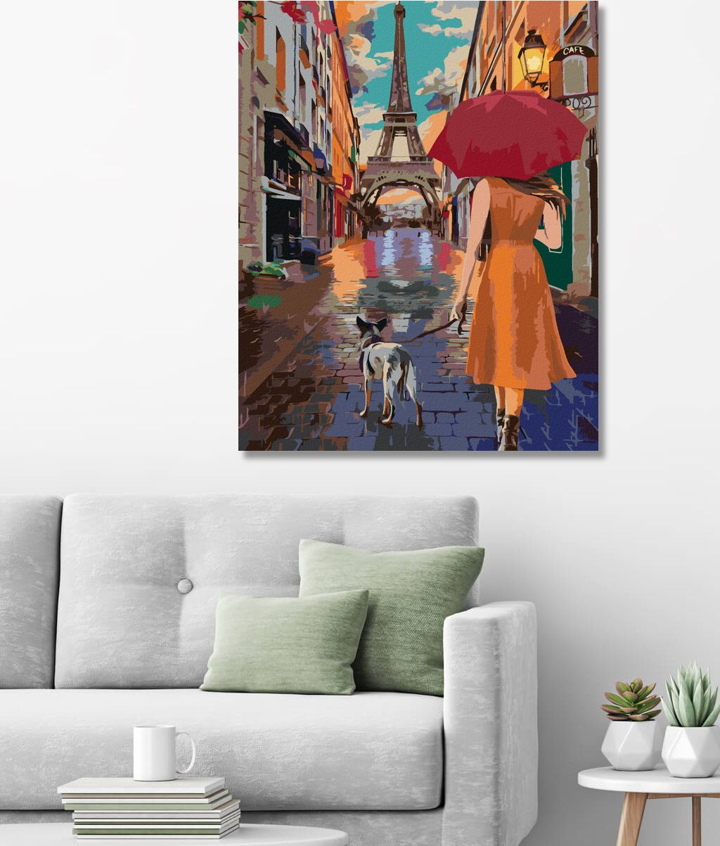 zuty Malování podle čísel - PAŘÍŽ EIFFELOVA VĚŽ PROCHÁZKA ULIČKOU - Rozměr: 40x50 cm, Rámování: Varianta: bez rámu a bez vypnutí plátna - obrázek 8