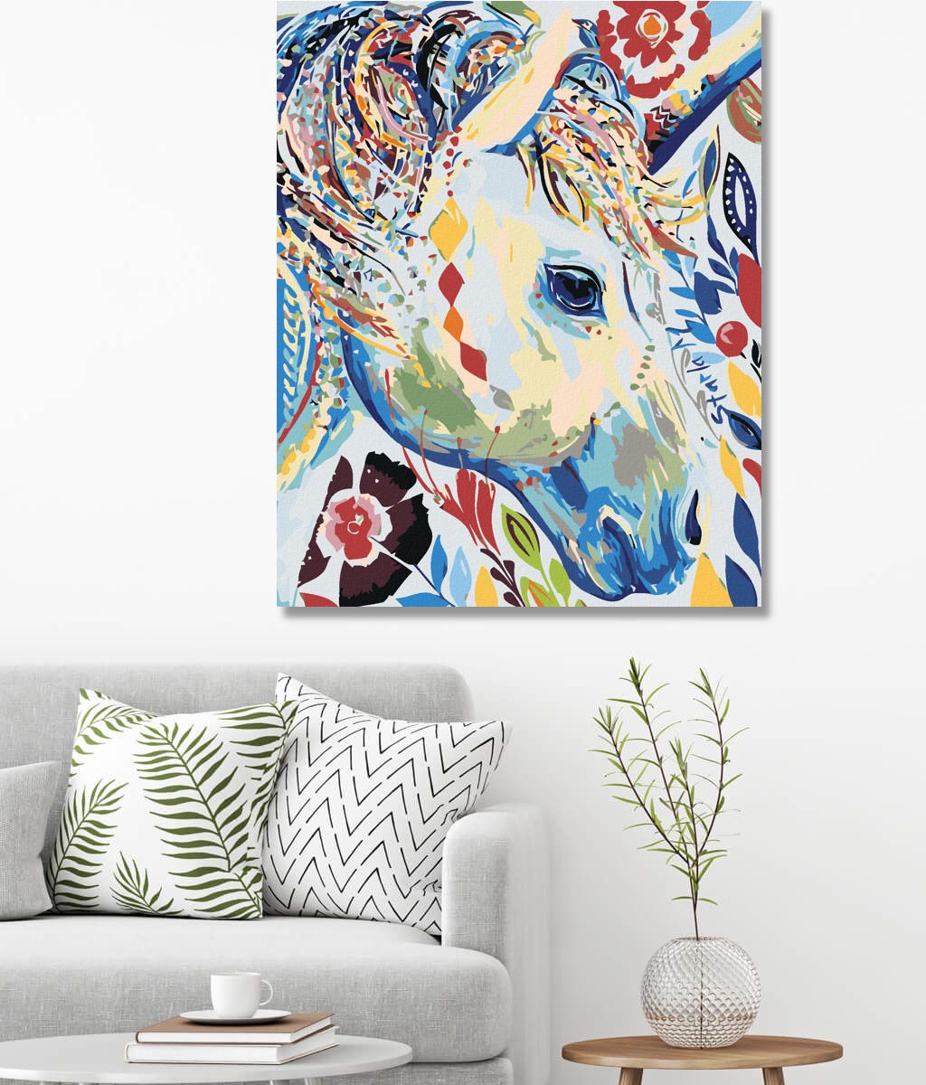 zuty Malování podle čísel - KVĚTINOVÁ BÍLÁ KOBYLA - Rozměr: 40x50 cm, Rámování: Varianta: bez rámu a bez vypnutí plátna - obrázek 3