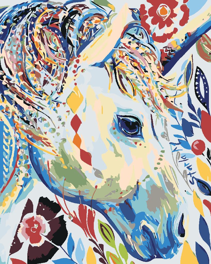zuty Malování podle čísel - KVĚTINOVÁ BÍLÁ KOBYLA - Rozměr: 40x50 cm, Rámování: Varianta: bez rámu a bez vypnutí plátna - obrázek 10