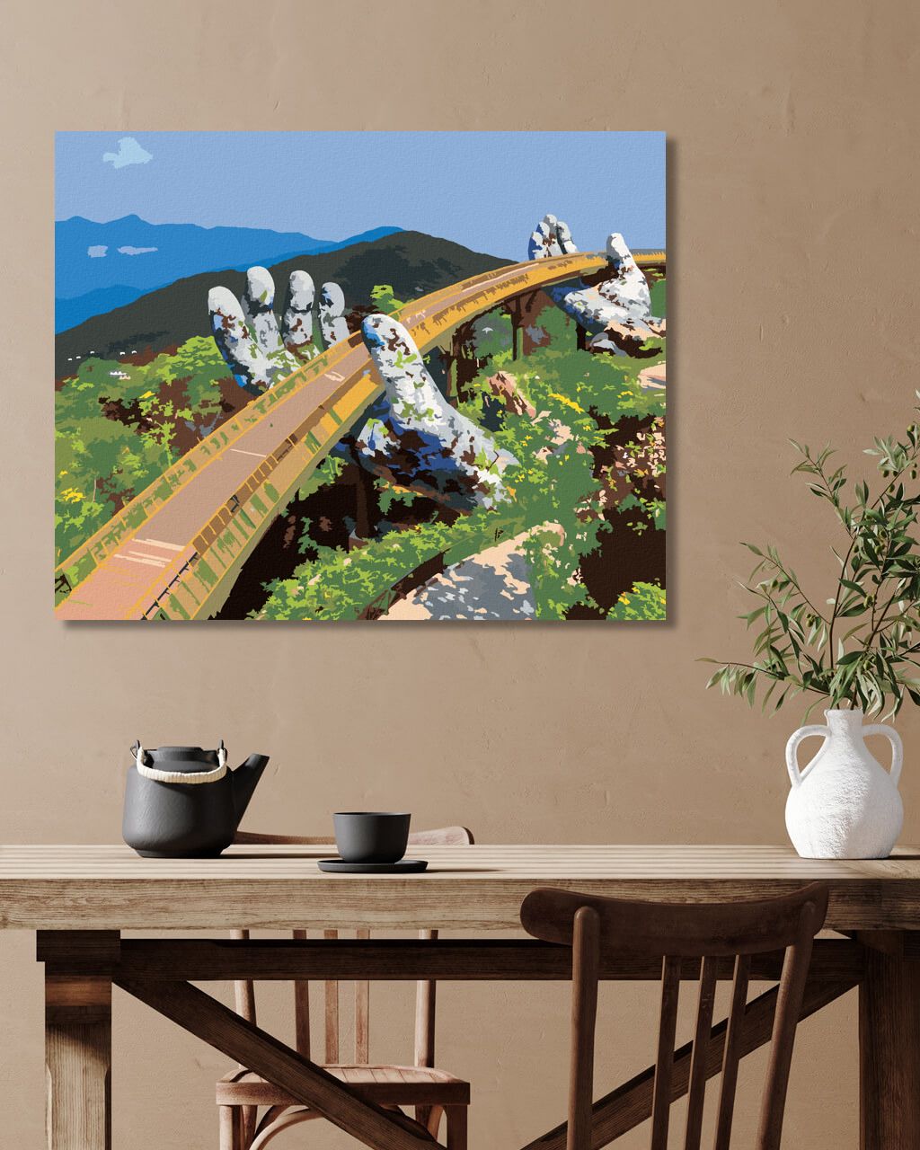 zuty Malování podle čísel - ZLATÝ MOST VE VIETNAMU - Rozměr: 40x50 cm, Rámování: Varianta: vypnuté plátno na rám - obrázek 9