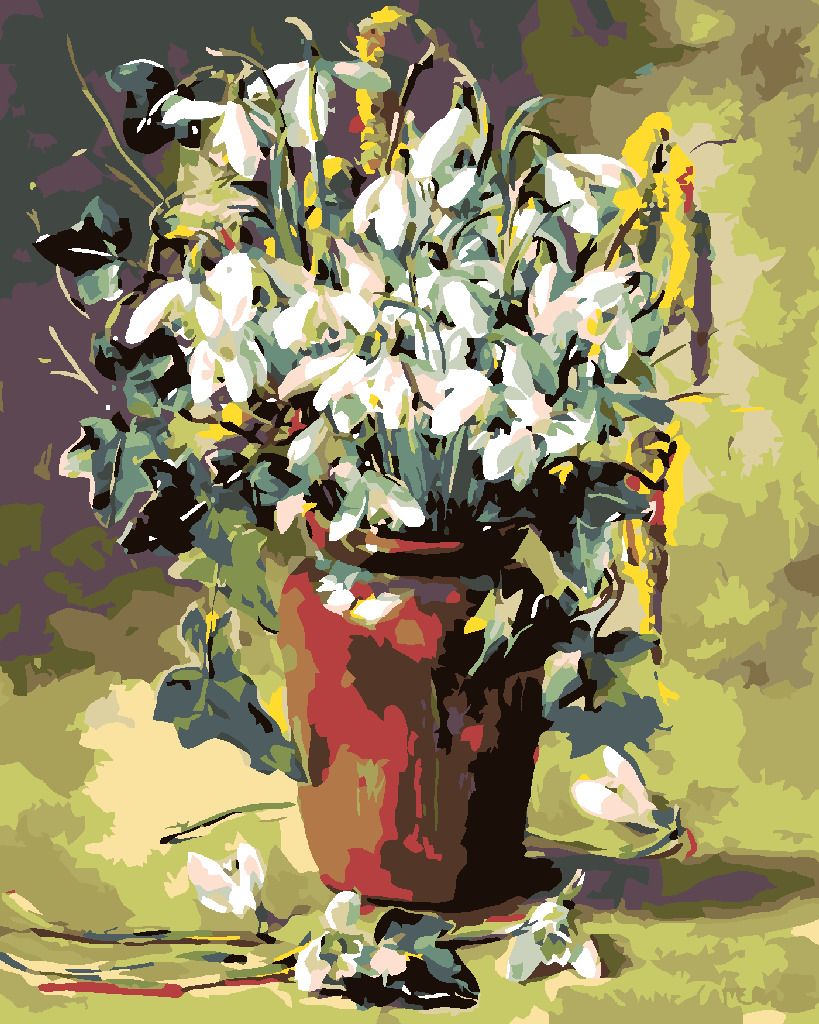 zuty Malování podle čísel - VELIKONOČNÍ KVÍTÍ V HNĚDÉ VÁZE - Rozměr: 40x50 cm, Rámování: Varianta: bez rámu a bez vypnutí plátna - obrázek 7