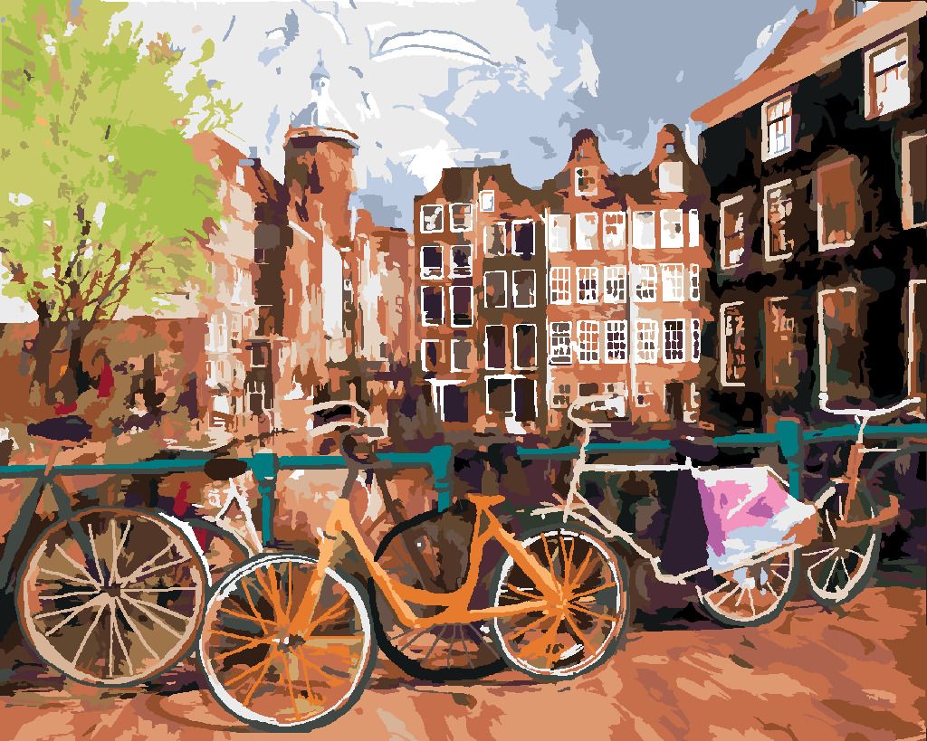 zuty Malování podle čísel - KOLA V AMSTERDAMU - Rozměr: 40x50 cm, Rámování: Varianta: bez rámu a bez vypnutí plátna - obrázek 8