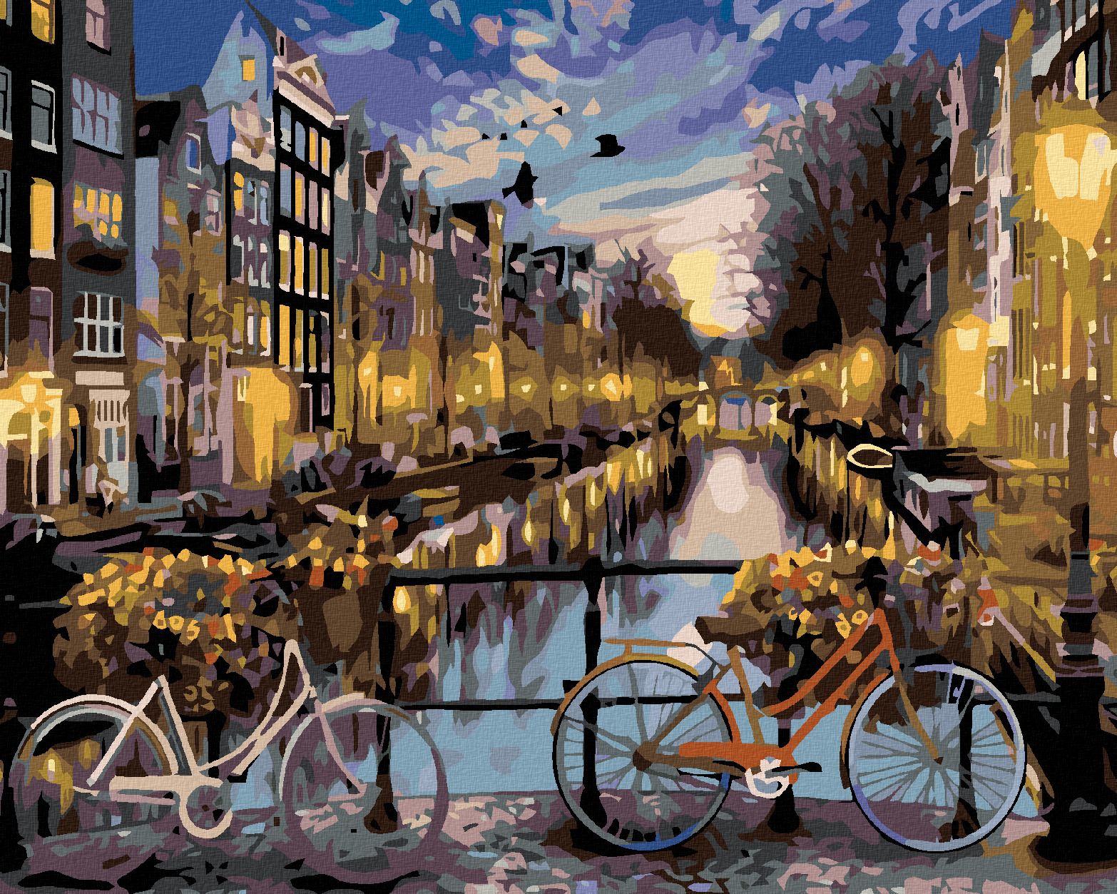 zuty Malování podle čísel - KOLA V AMSTERDAMU - Rozměr: 40x50 cm, Rámování: Varianta: vypnuté plátno na rám - obrázek 1