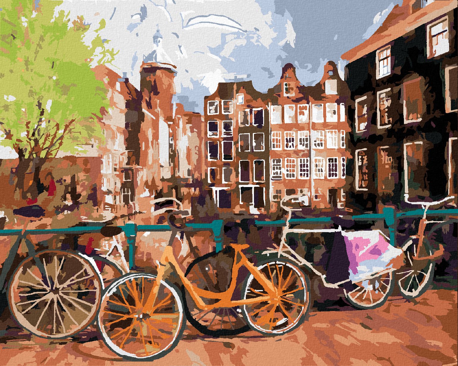 zuty Malování podle čísel - KOLA V AMSTERDAMU - Rozměr: 40x50 cm, Rámování: Varianta: vypnuté plátno na rám - obrázek 2