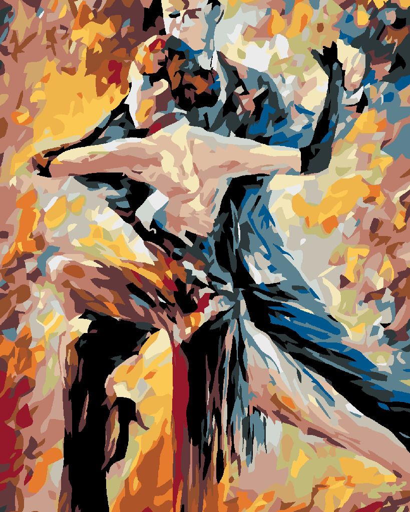 zuty Malování podle čísel - TANEČNÍ PÁR - Rozměr: 40x50 cm, Rámování: Varianta: bez rámu a bez vypnutí plátna - obrázek 3