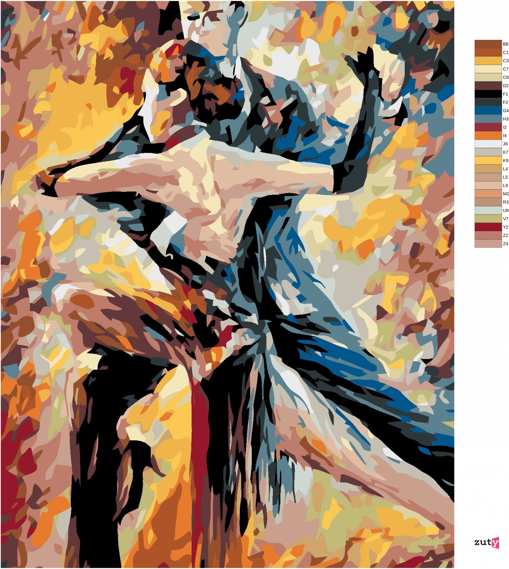 zuty Malování podle čísel - TANEČNÍ PÁR - Rozměr: 40x50 cm, Rámování: Varianta: bez rámu a bez vypnutí plátna - obrázek 8