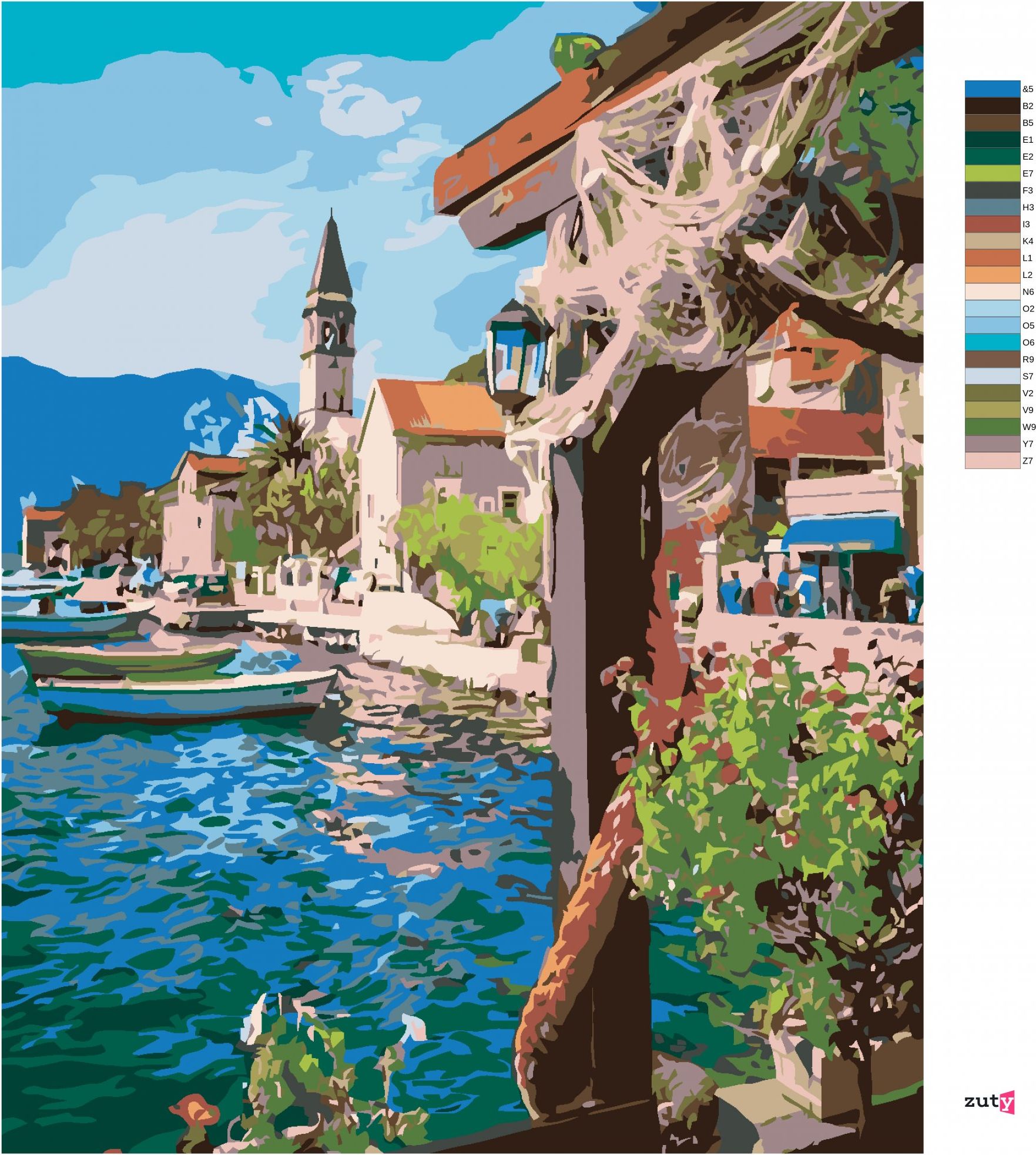 zuty Malování podle čísel - VÝHLED OD RYBÁŘE NA MOŘE - Rozměr: 40x50 cm, Rámování: Varianta: vypnuté plátno na rám - obrázek 5